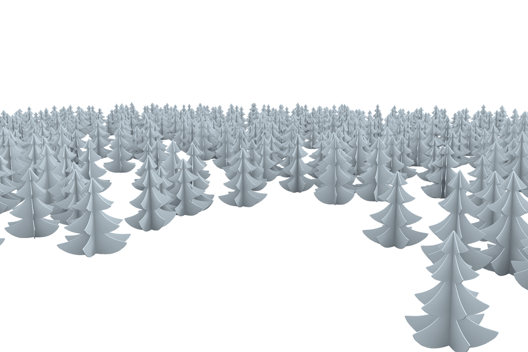 Transparent 3D Winter Trees Forest Illustration