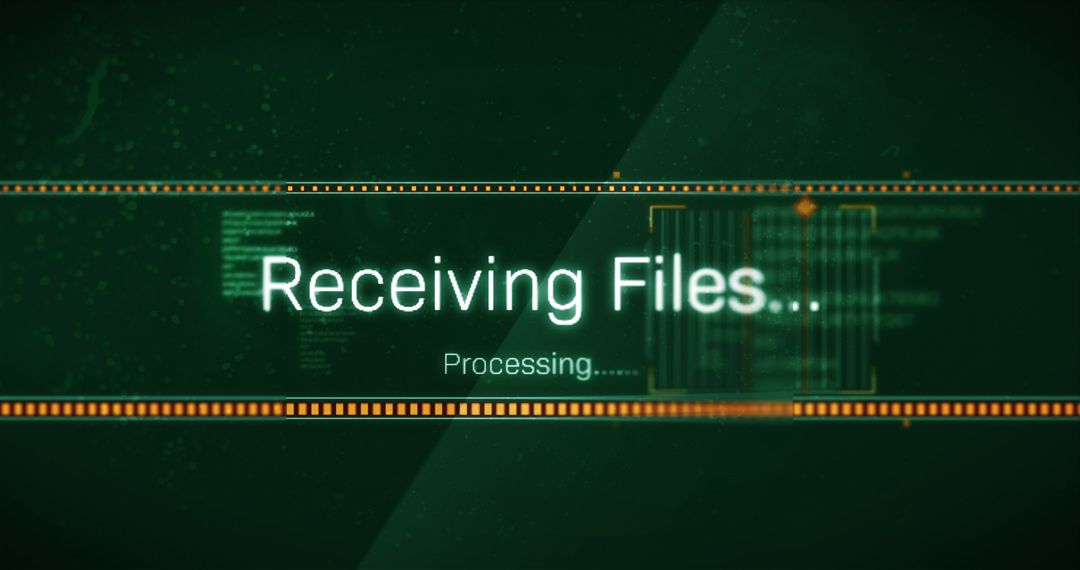 Digital interface displaying receiving files progress