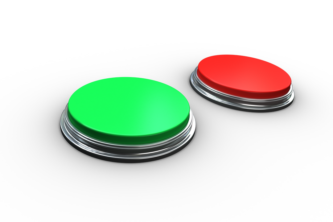 Transparent Red and Green Push Buttons Isolated on White Background - Download Free Stock Images Pikwizard.com