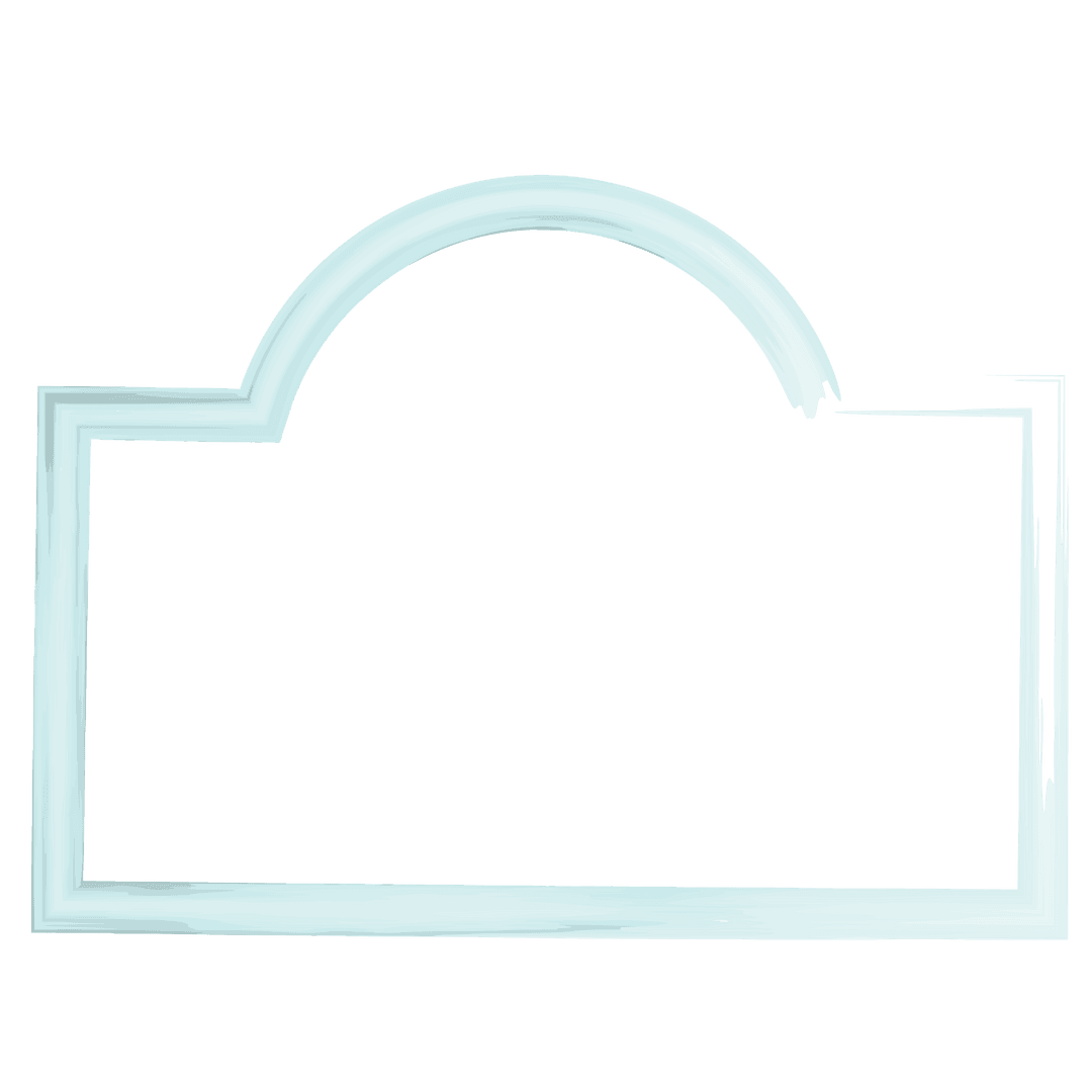 Elegant light blue design on transparent background