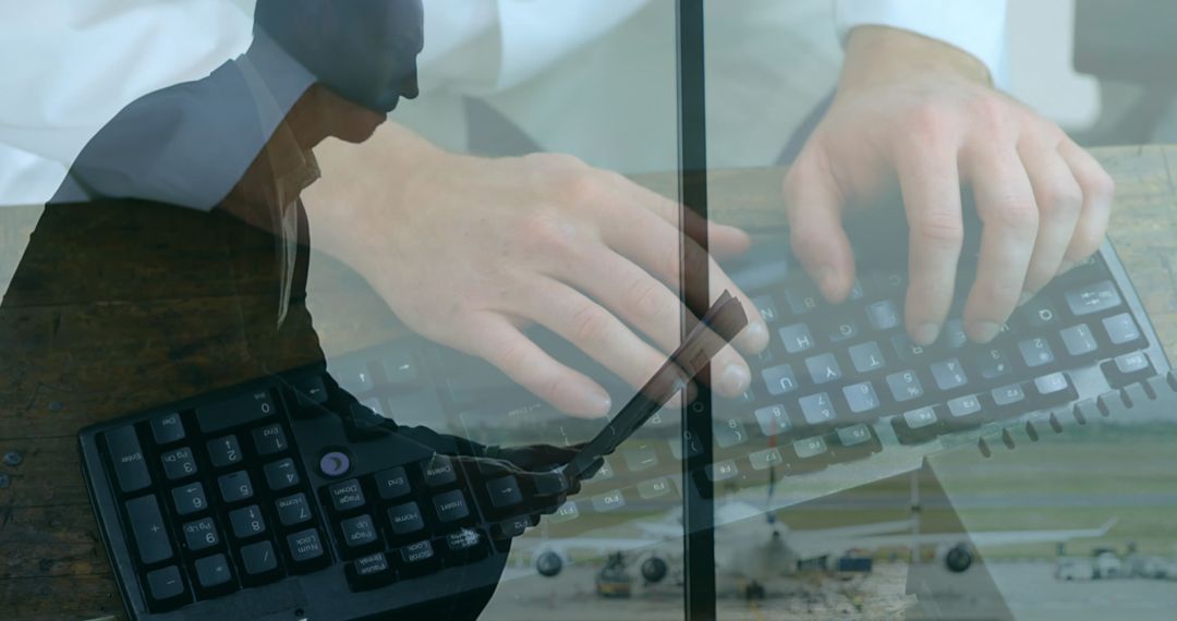 Business Professional Typing on Laptop with Focus on Hands and Technology
