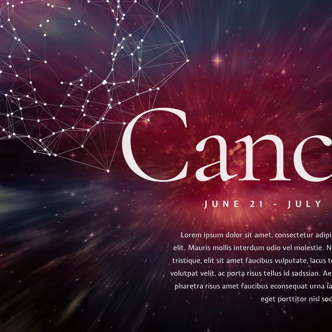 Cancer Horoscope Constellation with Starry Background - Download Free Stock Templates Pikwizard.com