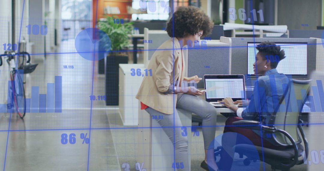 Digital Financial Analysis with Diverse Professionals Collaborating in Office