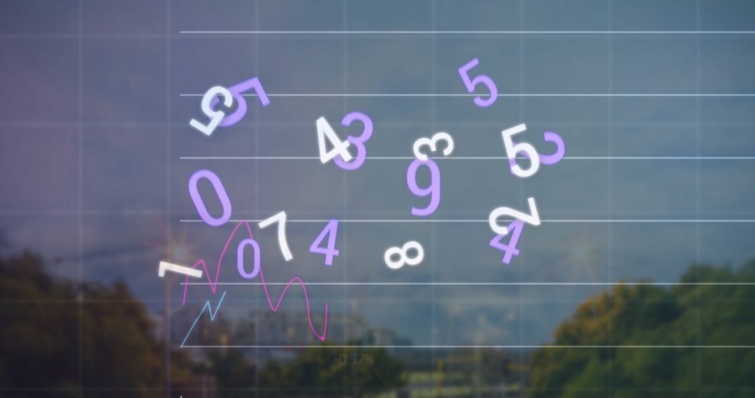 Dynamic Data Numbers over City Skyline Visualization