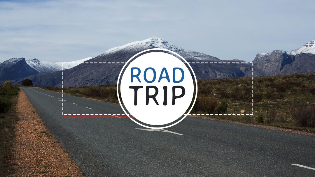 Scenic Open Highway Emblem with Mountain Views Inspiring Road Trips