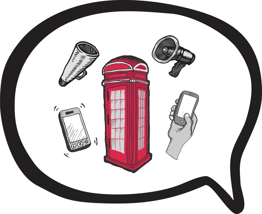 Transparent Vector Illustration of Communication Symbols