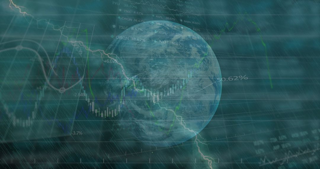 Digital Finance Technology Featuring Rotating Globe