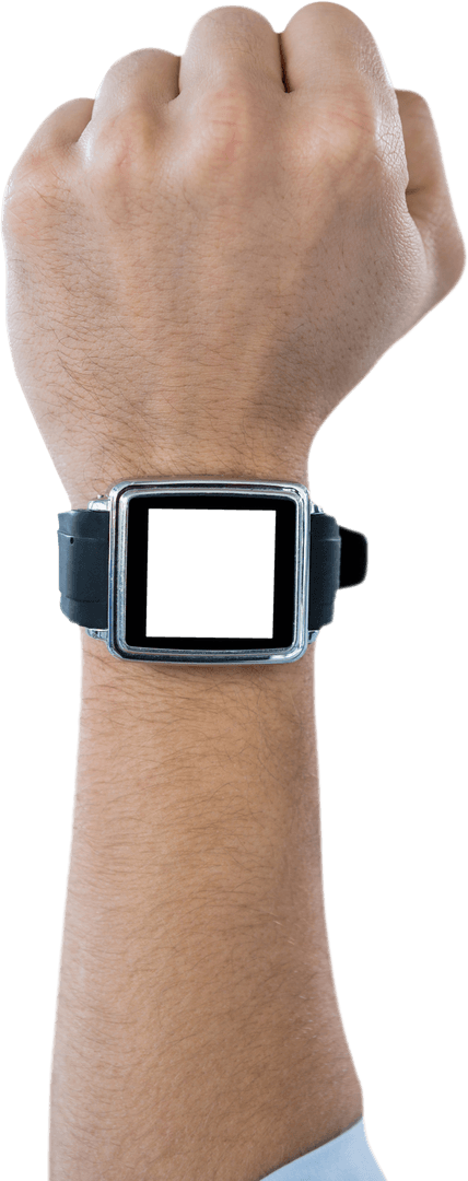Transparent Smart Watch on Wrist Displaying Technology Concept