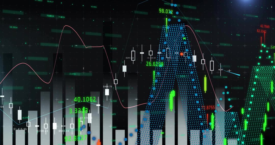 Futuristic Trading Dashboard with Data Visualization Elements