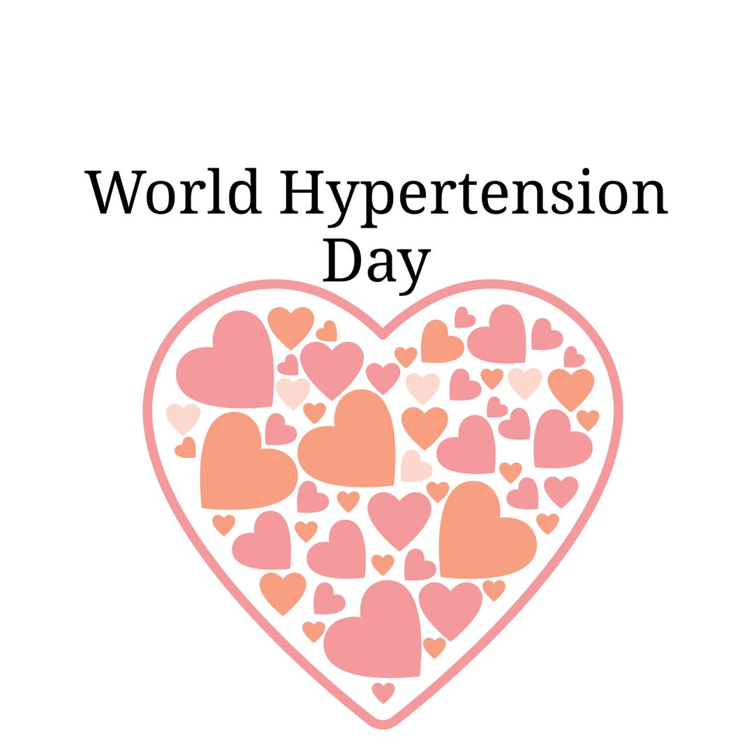 World Hypertension Day Concept with Heart and Pink Hearts