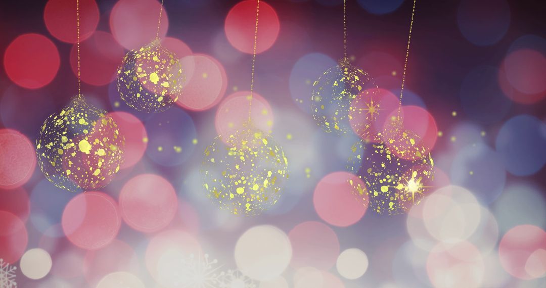 Glittering Christmas Baubles with Festive Bokeh Lighting