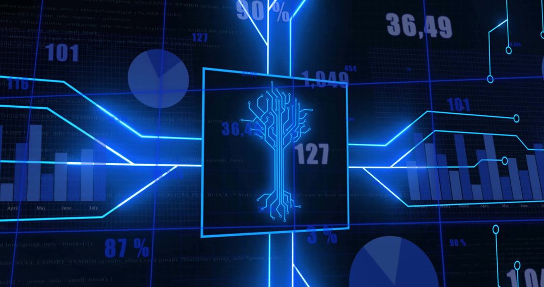 Futuristic Data Processing with Circuit Board Concept