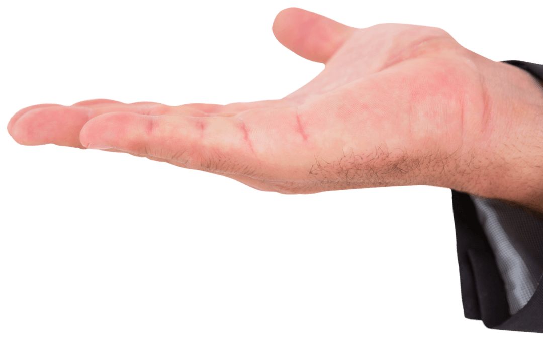 Business Hand Extended in Transparent Gesture