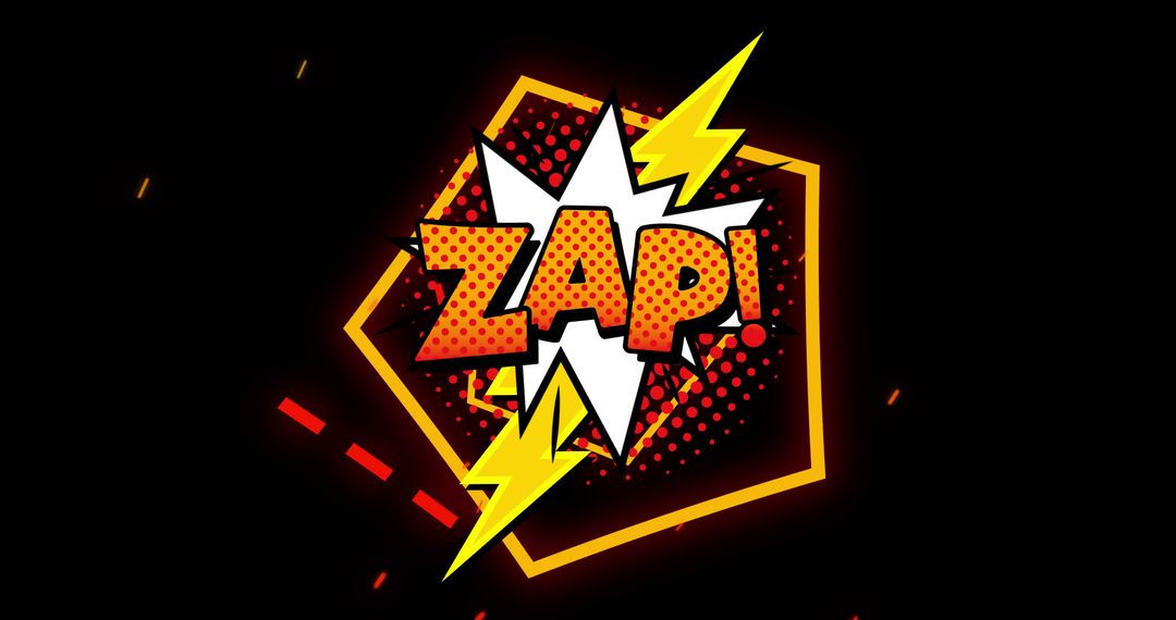 Comic Style Zap Text with Lightning Bolt