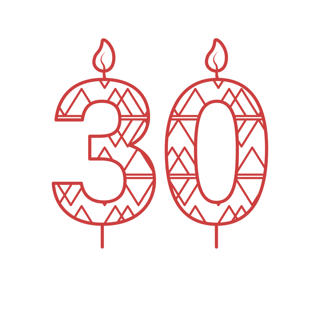 Red Illustrated Birthday Candle Number 30 on Transparent Background - Download Free Stock Images Pikwizard.com