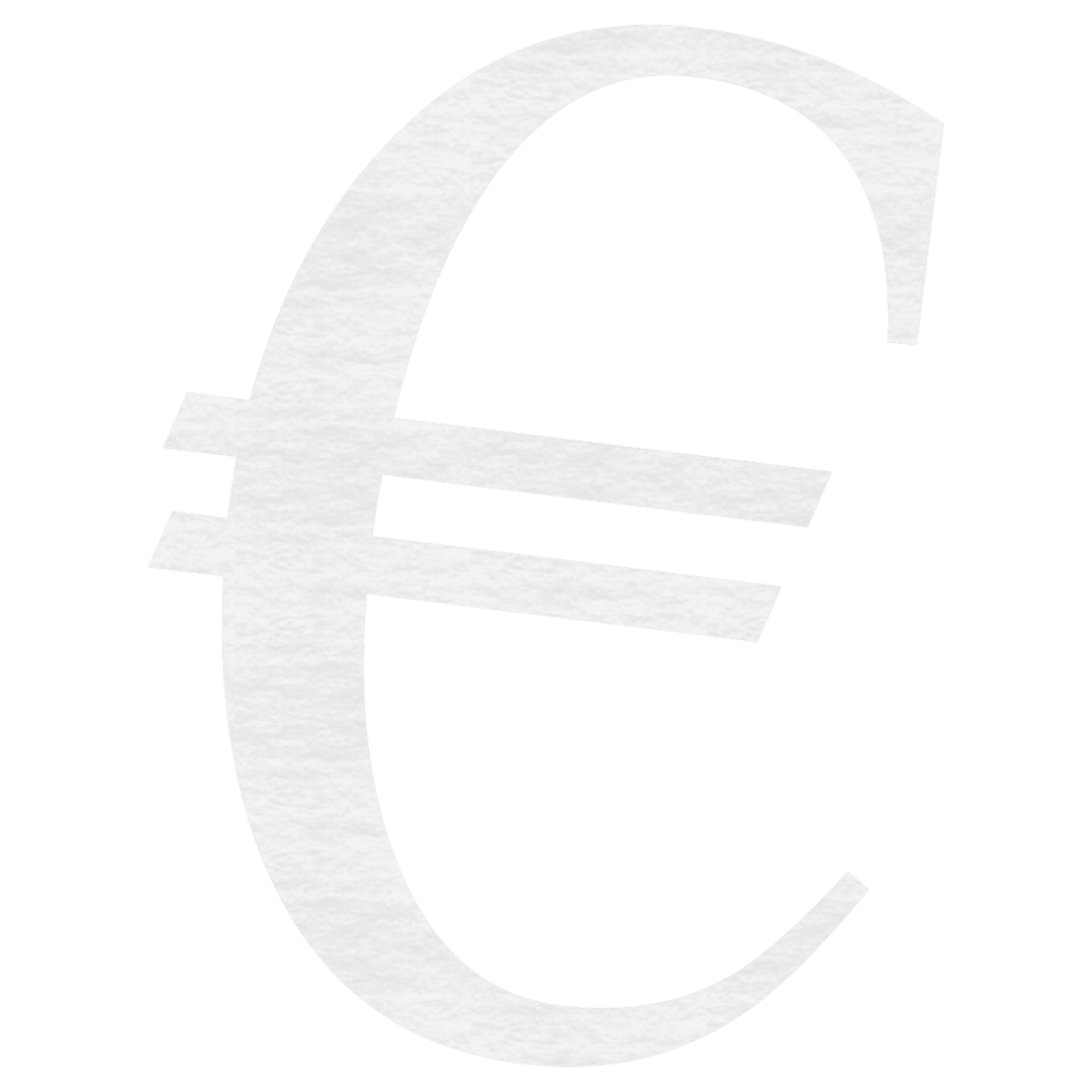 Euro Currency Symbol Vector on Transparent Background