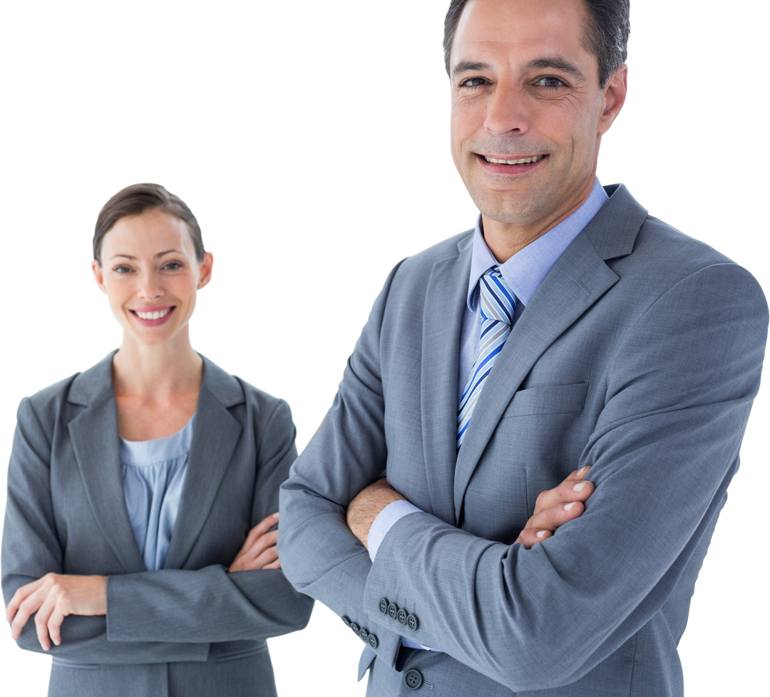 Transparent Smiling Business Colleagues Showing Confidence in Office Attire - Download Free Stock Images Pikwizard.com