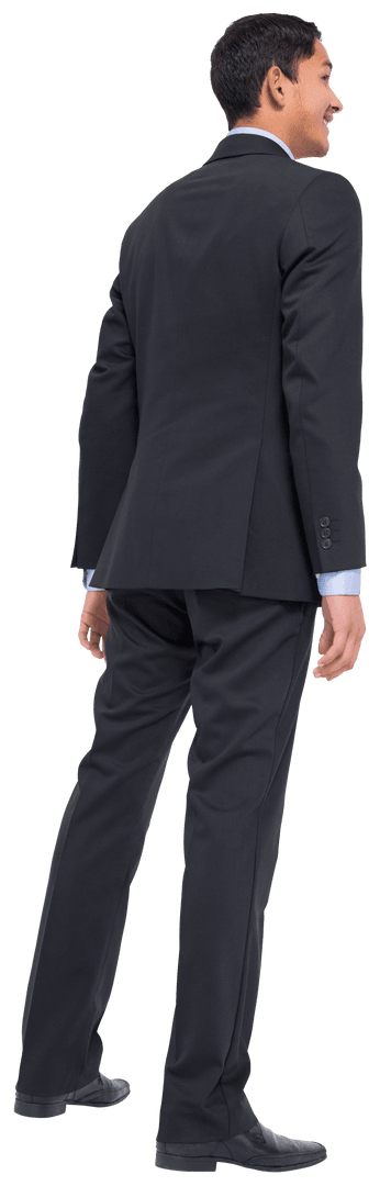 Businessman in Suit Standing on Transparent Background
