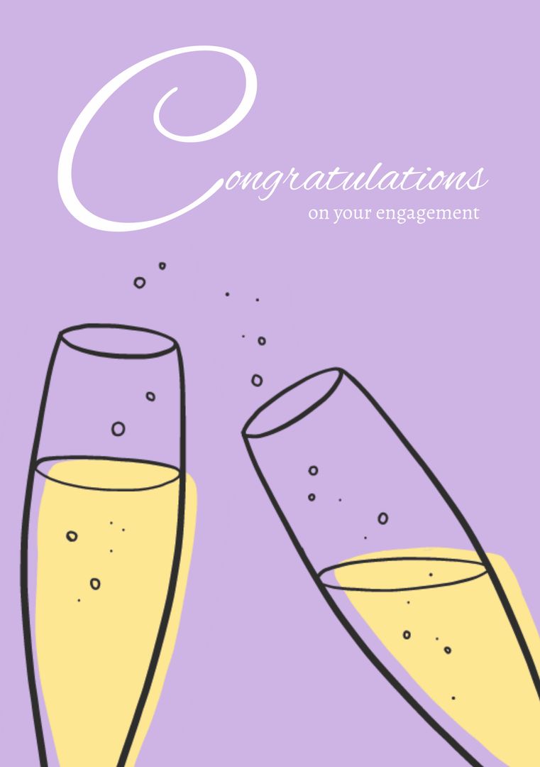 Celebratory Engagement Toast with Champagne Glasses
