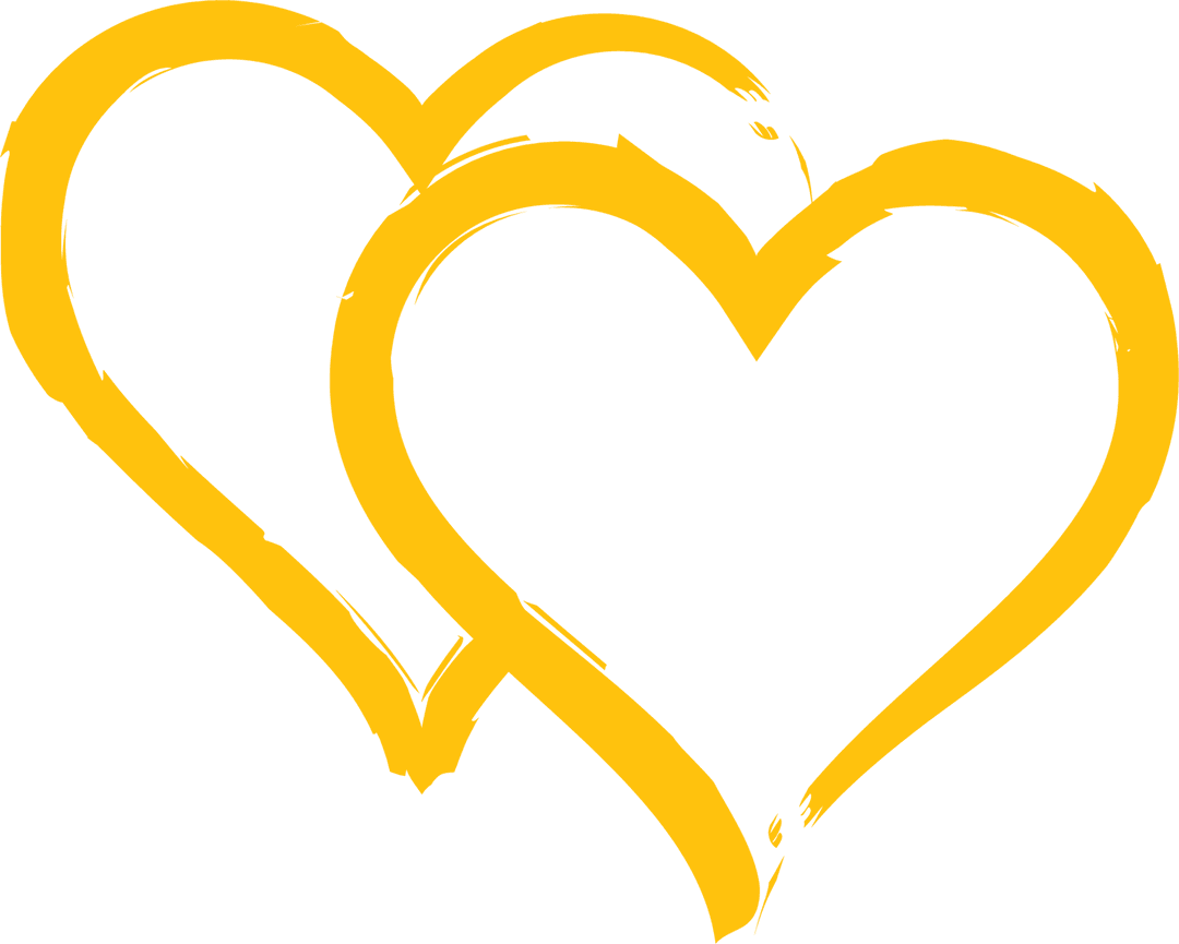Yellow Hearts Overlapping on Transparent Background Vector Illustration