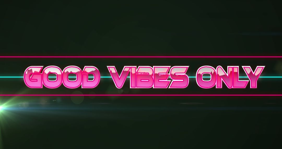 Good Vibes Only Neon Text on Black Background