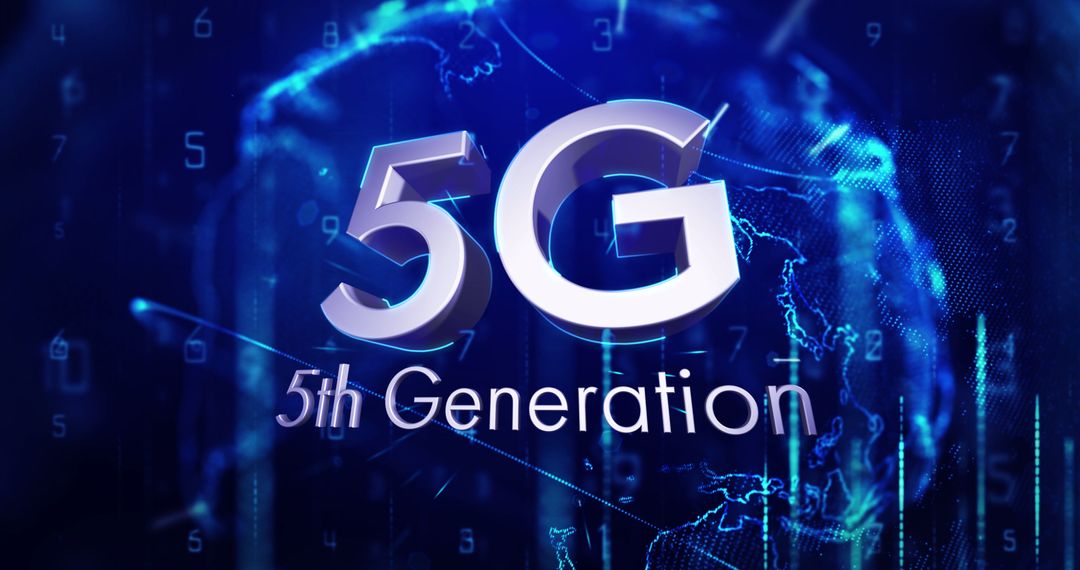 5G Connectivity with Spinning Glowing Globe Background