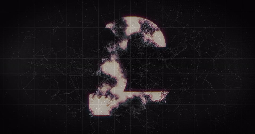 Pound Symbol in Network with Digital Abstract Background