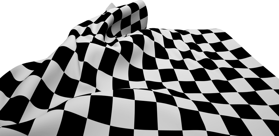 Transparent Waving Checkered Racing Flag Illustration
