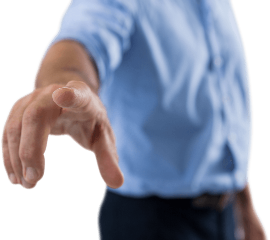 Transparent Hand Reaching Towards Virtual Screen Gesture