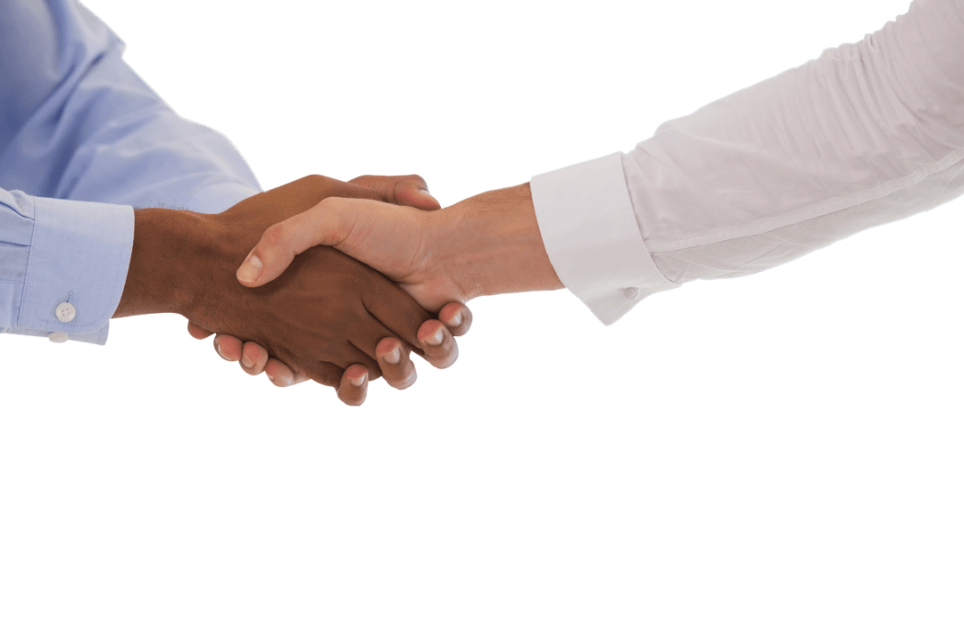 Transparent Business Handshake Reflecting Unity and Partnership
