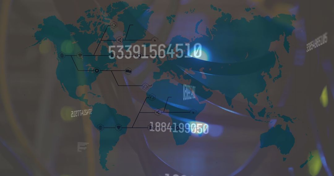 Digital World Network Abstract with Data Figures