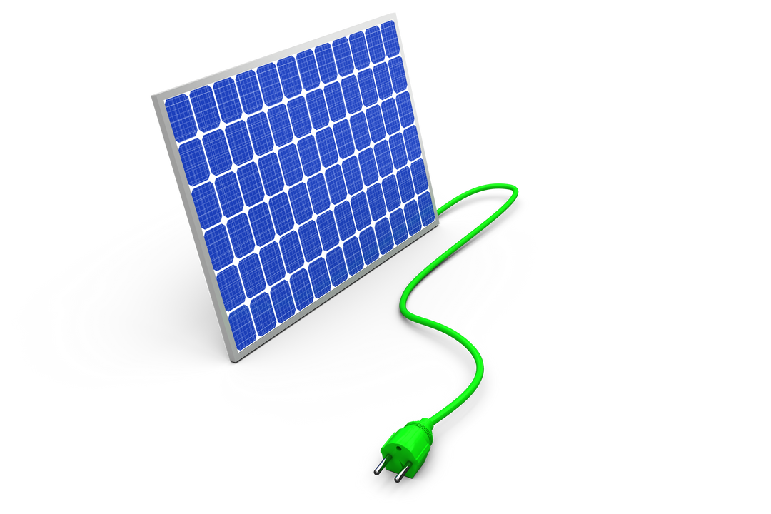 Transparent Solar Panel Connected to Green Plug Cable - Download Free Stock Images Pikwizard.com