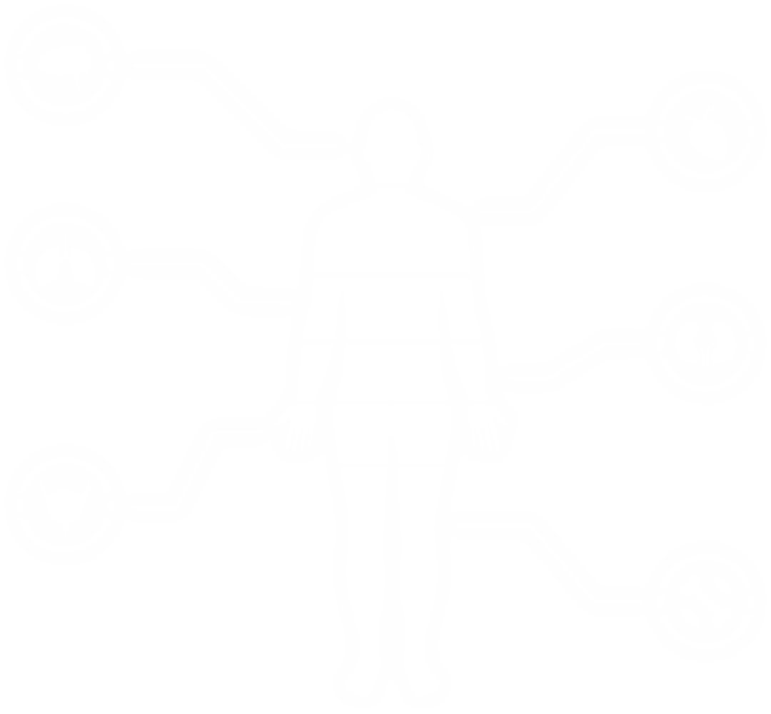 Transparent Human Body Diagram with Organ Connections