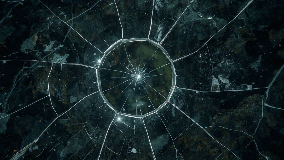 Shattered Glass with Circular Fracture and Radial Cracks