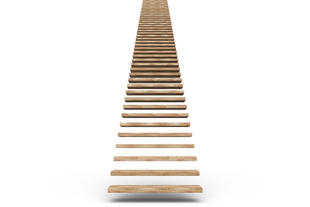 High Wooden Stairs Pathway on Transparent Background for Professional Development - Download Free Stock Images Pikwizard.com