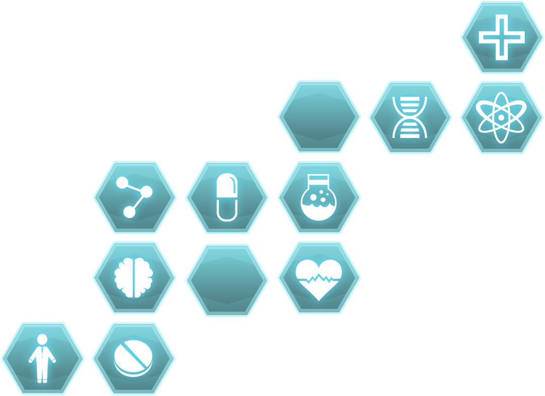 Medical Infographic with Blue Hexagonal Icons on Transparent Background - Download Free Stock Images Pikwizard.com