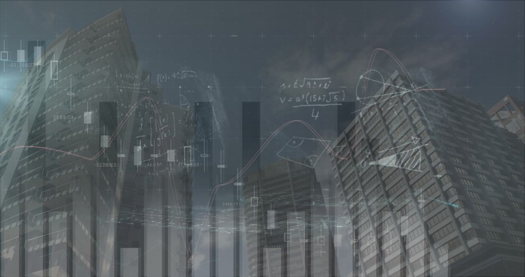 Digital Data Interface with Urban Skyscrapers