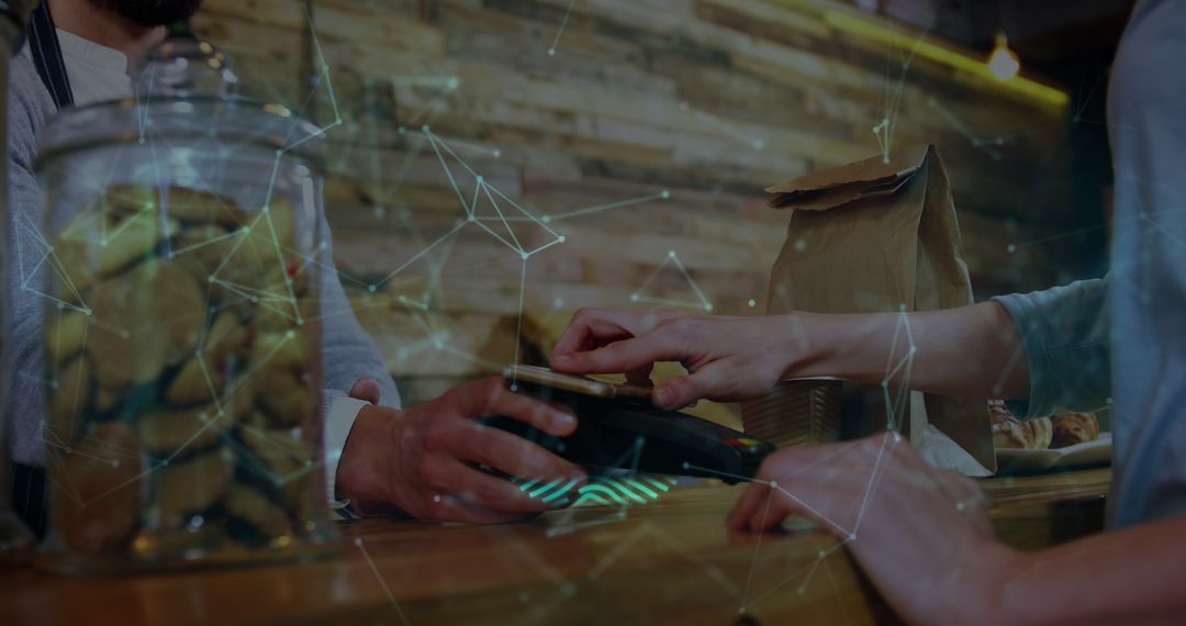 Contactless Payment at Cafeteria with Digital Interface Overlay