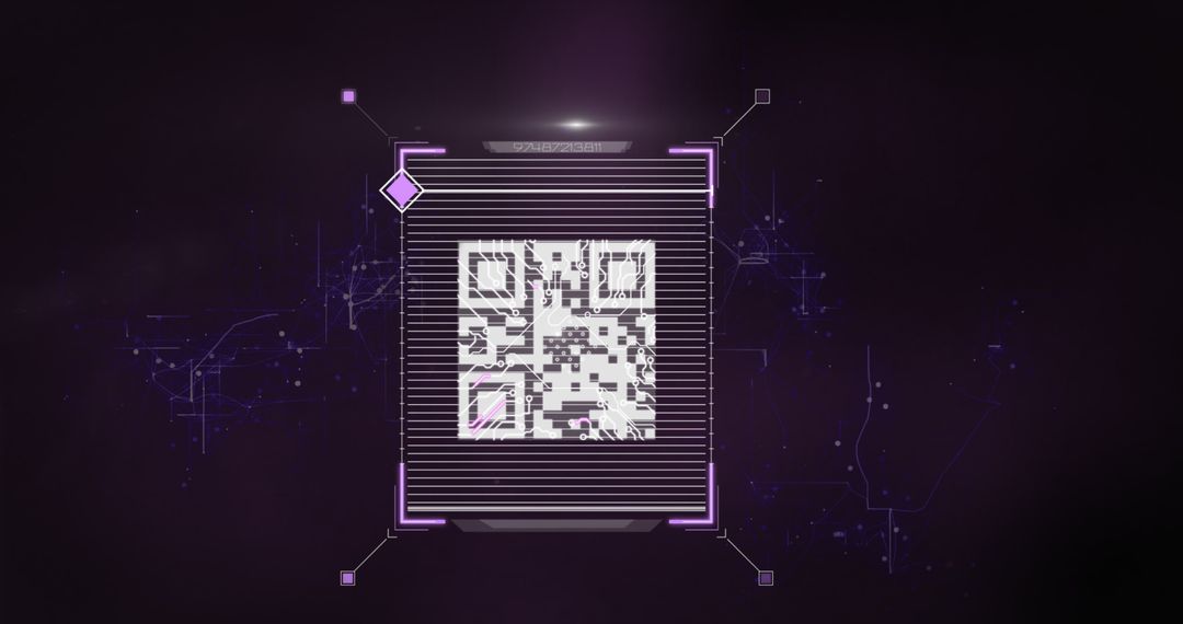 Digital Fingerprint QR Code with Purple Network Data Concept - Free Images, Stock Photos and Pictures on Pikwizard.com