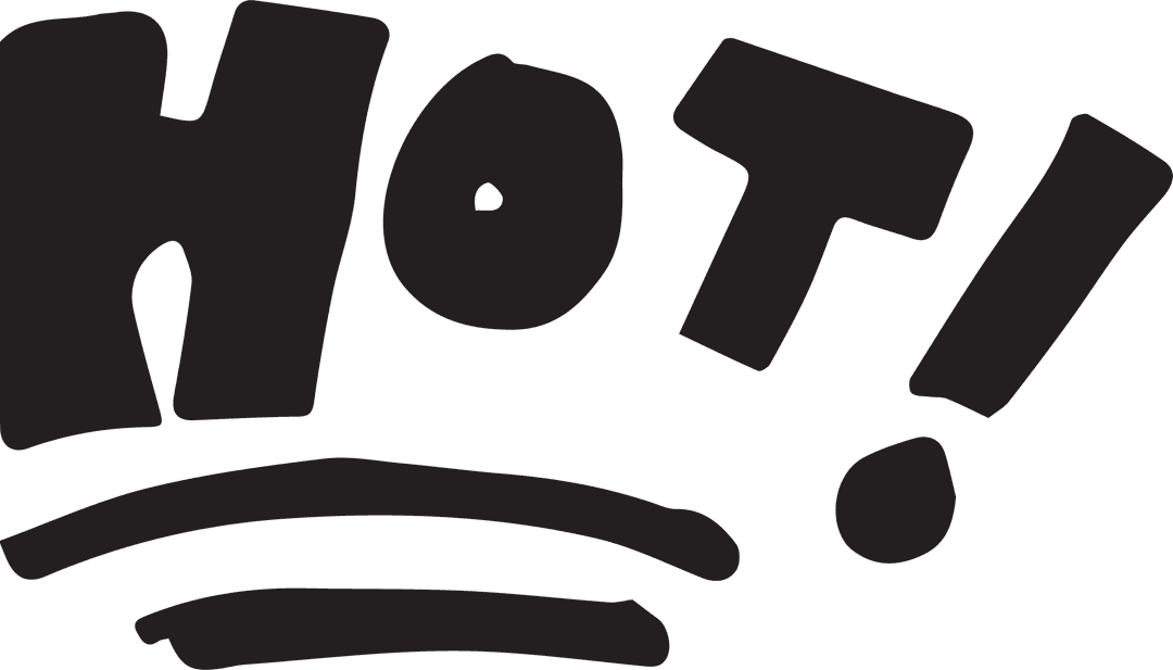 Bold Black Hot Text on Transparent Background for Emphasis