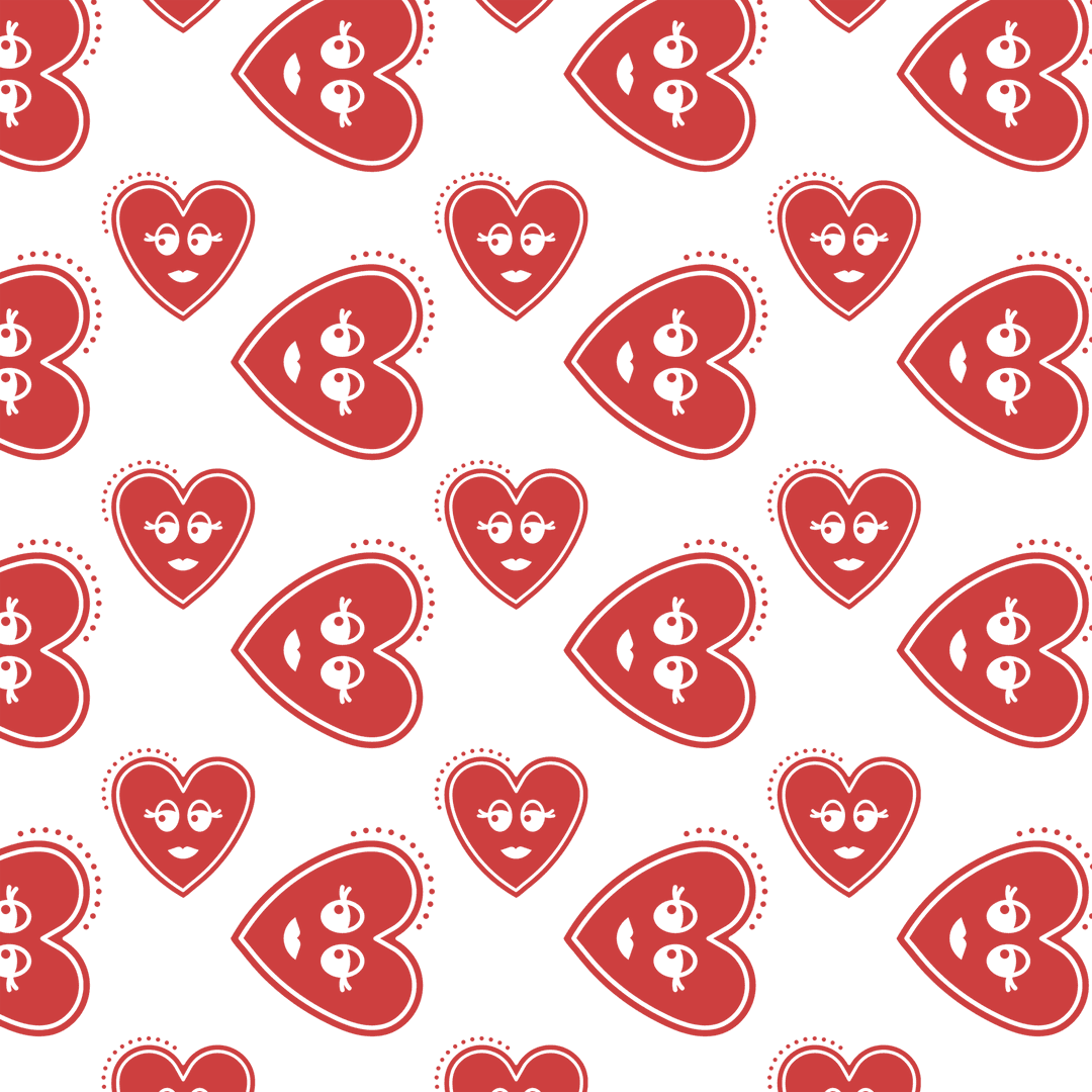 Heart Pattern Illustration on Transparent Background for Love Themes