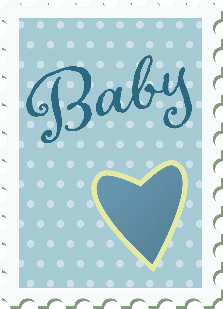Stylish Baby Stamp Illustration on Transparent Background