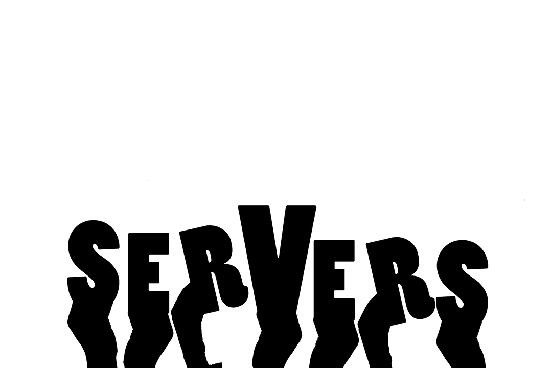 Hands Holding Servers Text on Transparent Background, Technology and Communication