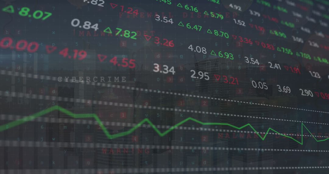 Digital Finance Data on Cityscape Background