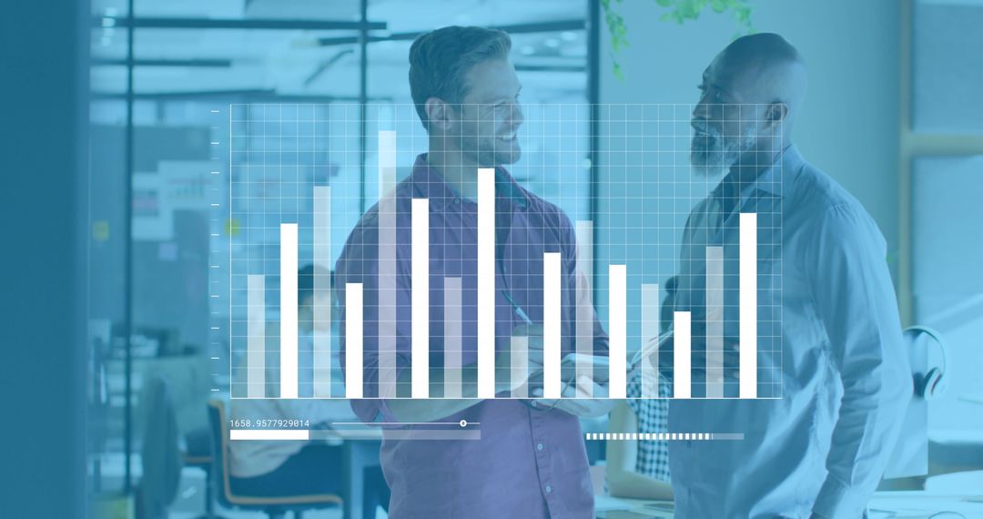 Diverse Businessmen Analyzing Digital Data Interface