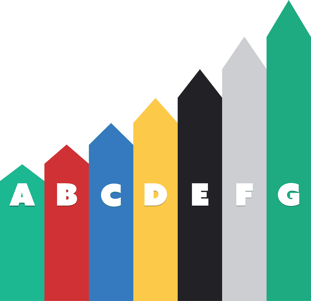 Colorful Arrows Highlight Alphabet Digitally on Transparent Background