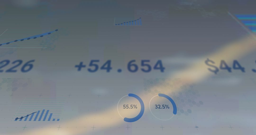 Abstract Financial Data and Statistics on White Background