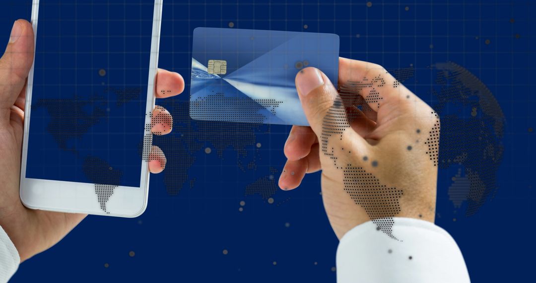 Businessman Using Smartphone for Global Digital Transactions