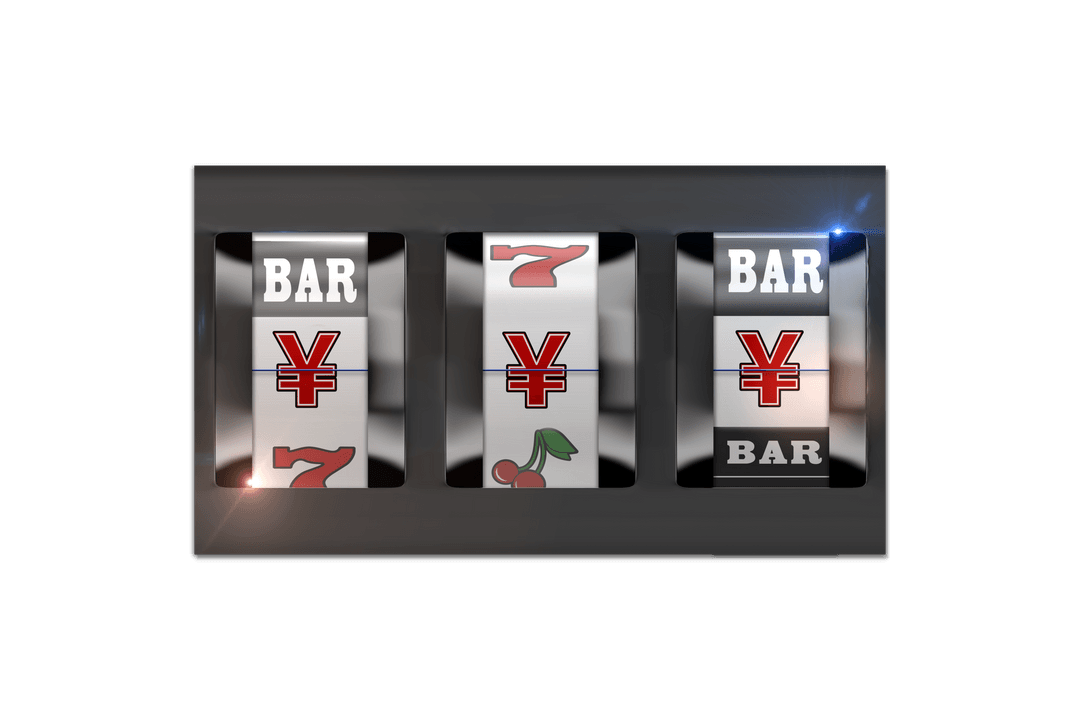 Transparent Casino Slot Reels with Symbols and Shining Effect