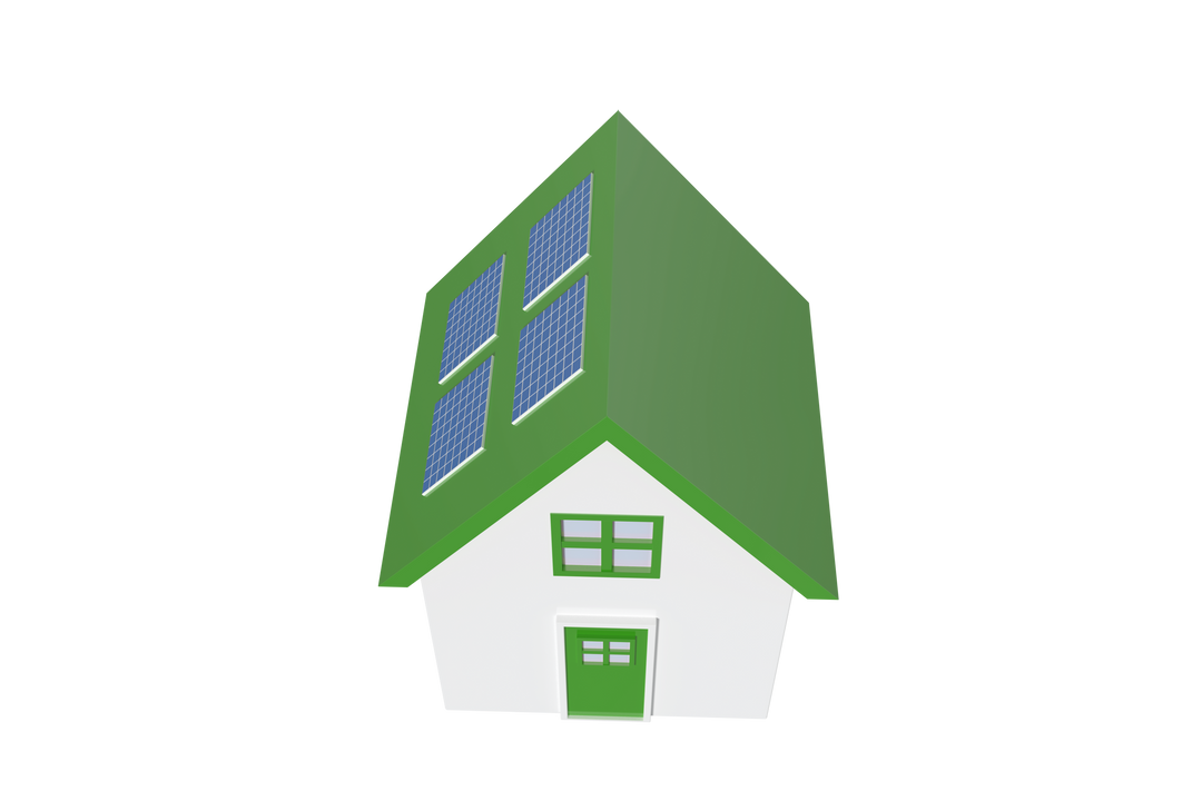 Digital 3D Model of Eco-Friendly House with Solar Panels on Transparent Background - Download Free Stock Images Pikwizard.com